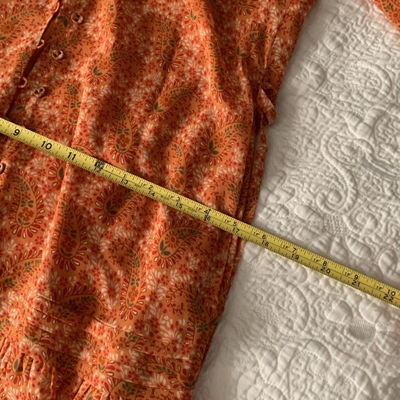 Joie‎ Women's Bree orange caramel multi Mini Silk long sleeve Dress size 4 - Picture 8 of 14